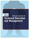 						View Vol. 3 No. 1 (2021): African Journal of Technical Education and Management (AJTEM)
						